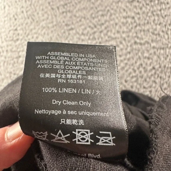 Rhude Pants Mens M‎ Black Linen Cargo Pocket Drawstring Ankle Utility Trousers
